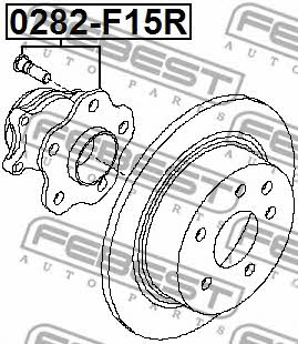 Wheel hub with rear bearing Febest 0282-F15R