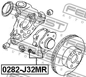 Rear wheel hub Febest 0282-J32MR