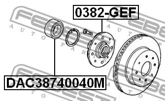 Wheel hub front Febest 0382-GEF