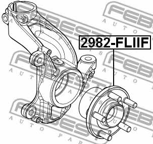Wheel hub with front bearing Febest 2982-FLIIF