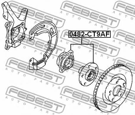 Wheel hub with front bearing Febest 0482-CT9AF