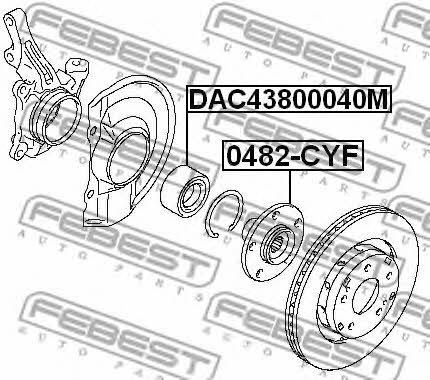 Wheel hub front Febest 0482-CYF