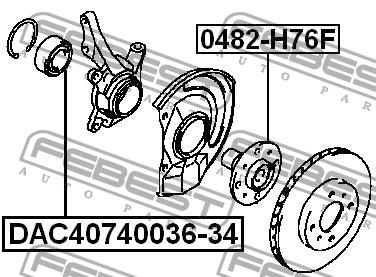 Febest Wheel hub front – price 194 PLN
