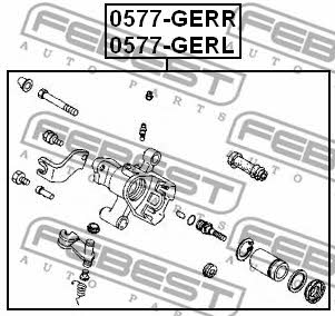 Brake caliper rear left Febest 0577-GERL