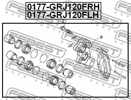 Brake caliper front left Febest 0177-GRJ120FLH