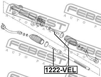 Inner Tie Rod Febest 1222-VEL
