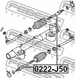Inner Tie Rod Febest 0222-J50