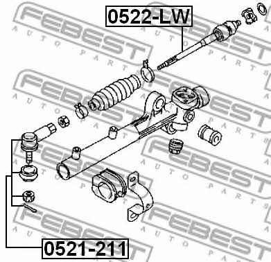 Inner Tie Rod Febest 0522-LW
