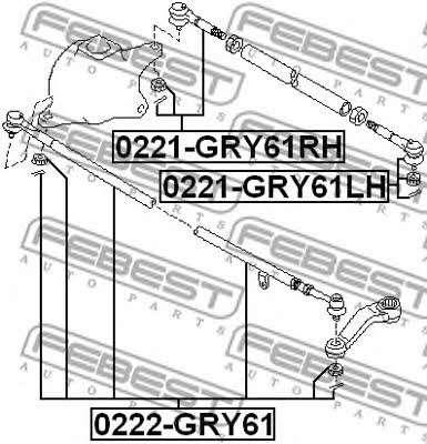 Inner Tie Rod Febest 0222-GRY61