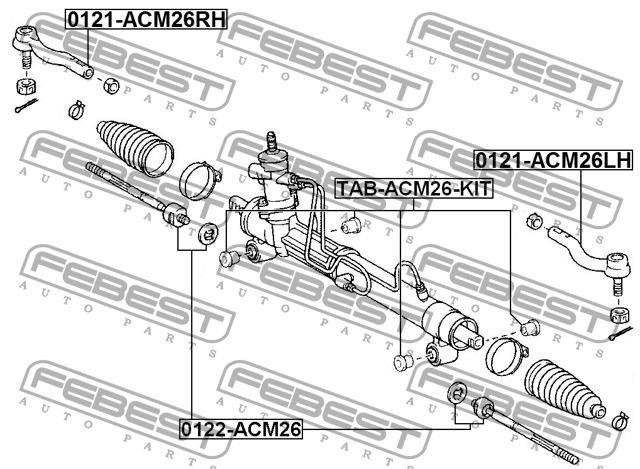 Inner Tie Rod Febest 0122-ACM26