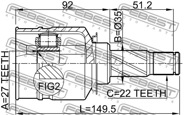 Febest CV joint – price 234 PLN