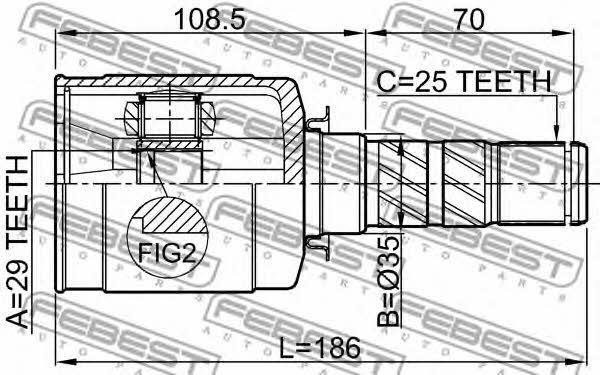 CV joint Febest 0811-B13