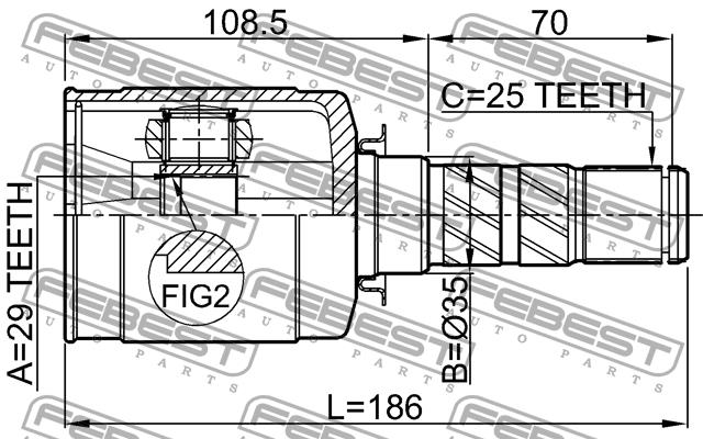 Febest CV joint – price 207 PLN