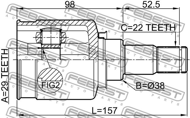 CV joint Febest 1111-T250