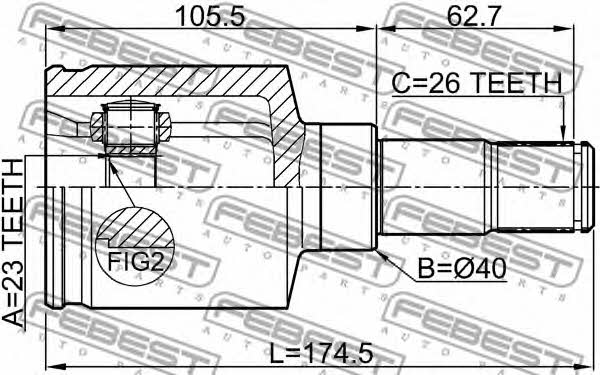 Febest CV joint – price 308 PLN