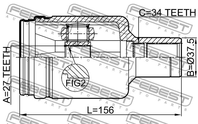 CV joint Febest 1611-211LH