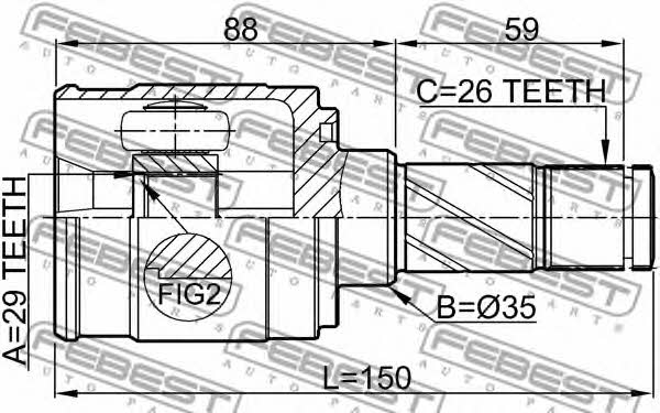 CV joint Febest 0511-M2ATLH