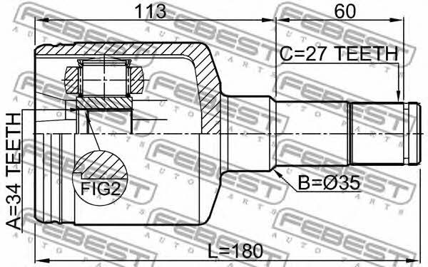 Febest CV joint – price 180 PLN