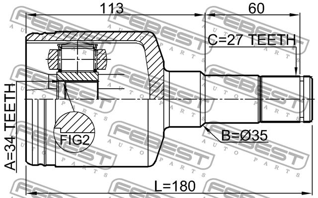 CV joint Febest 1011-CAPTLH