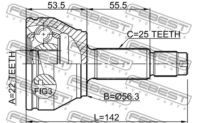 CV joint Febest 2110-FA