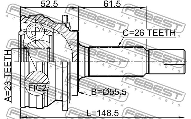 Febest CV joint – price 173 PLN