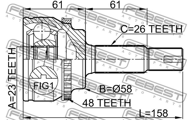 CV joint Febest 0110-ZZE120A48