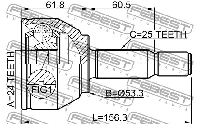 CV joint Febest 2110-TRC