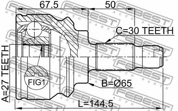 CV joint Febest 1910-X5
