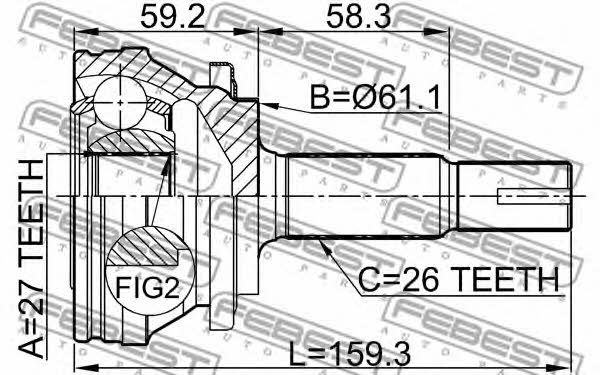CV joint Febest 0110-ACA30