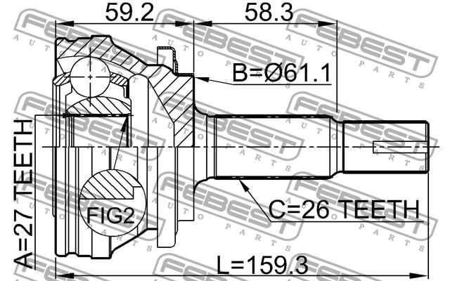 Febest CV joint – price [object Object] PLN