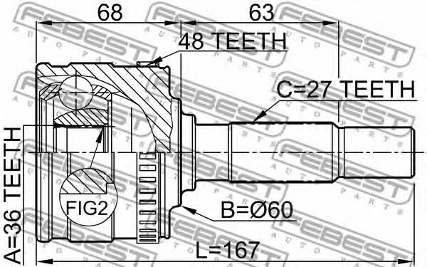 CV joint Febest 1610-802A48