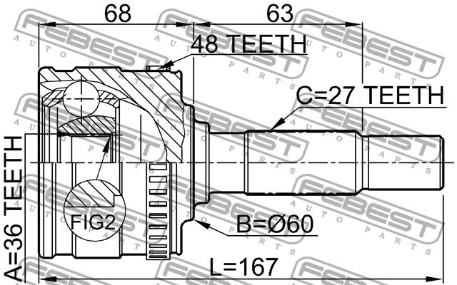 Febest CV joint – price 223 PLN