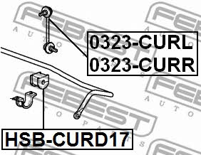 Rear stabilizer bush Febest HSB-CURD17