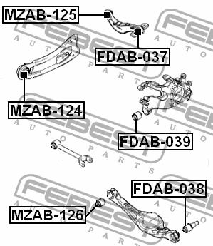 Febest Rear axle bush – price [object Object] PLN