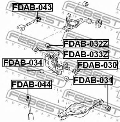 Silent block rear wishbone Febest FDAB-044