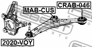 Front lower control arm rear bushing Febest CRAB-046