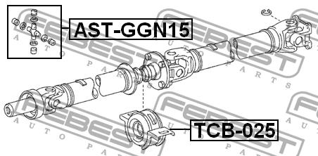 Driveshaft outboard bearing Febest TCB-025