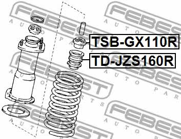 Rear shock absorber bump Febest TD-JZS160R