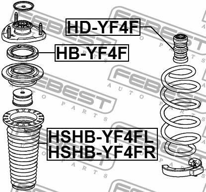 Shock absorber bearing Febest HB-YF4F
