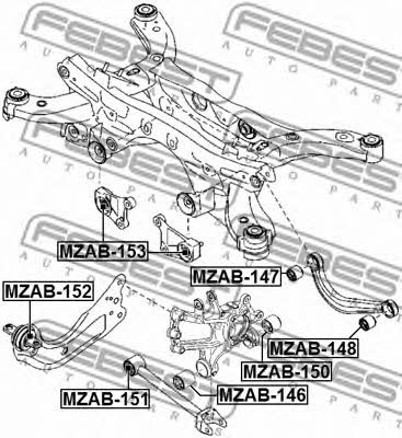 Febest Rear axle bush – price [object Object] PLN