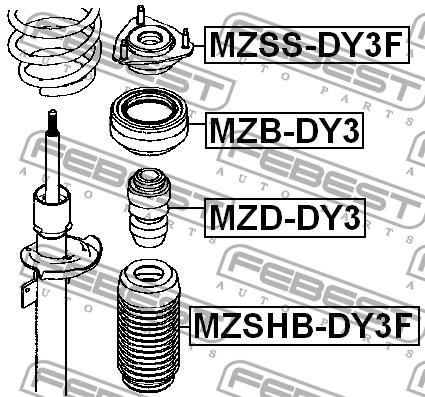 Shock absorber bearing Febest MZB-DY3