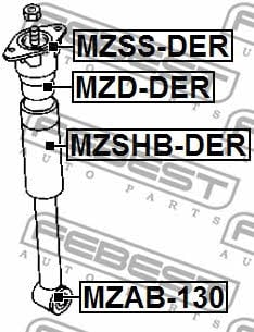 Rear shock absorber support Febest MZSS-DER