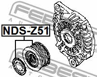 Belt pulley generator Febest NDS-Z51