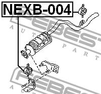 Exhaust mounting bracket Febest NEXB-004