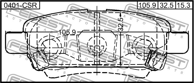 Febest 0401-CSR Brake Pad Set, disc brake 0401CSR