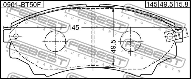 Febest 0501-BT50F Brake Pad Set, disc brake 0501BT50F