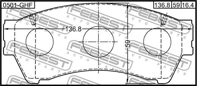 Febest 0501-GHF Brake Pad Set, disc brake 0501GHF