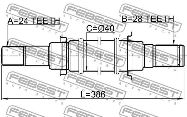 Febest Right axle shaft – price 522 PLN