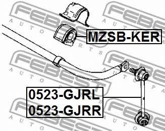 Left anti roll bar link Febest 0523-GJRL