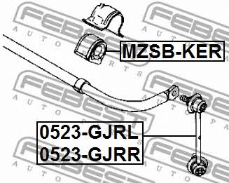 Stabilizer bar, rear right Febest 0523-GJRR